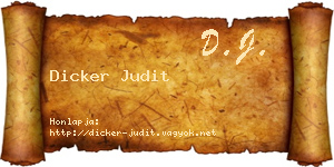 Dicker Judit névjegykártya